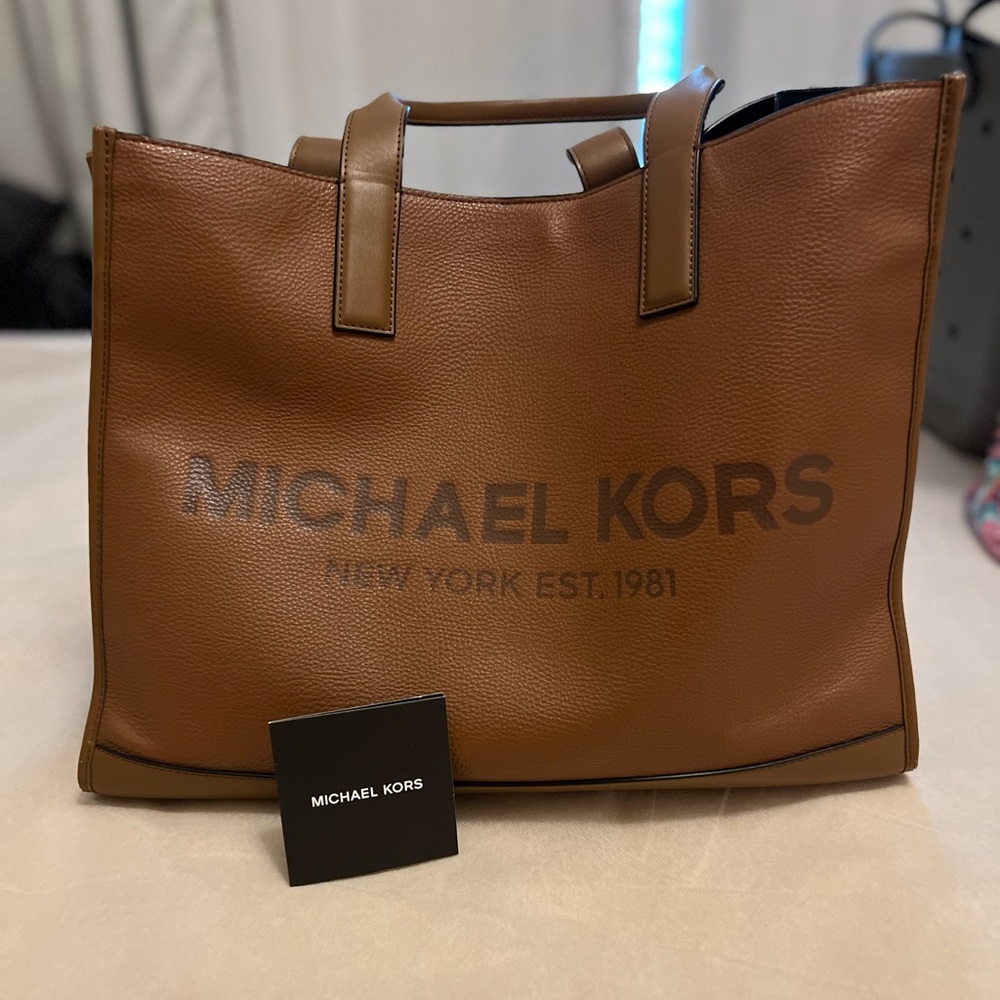 Michael Kors Tan Leather Men's Briefcase